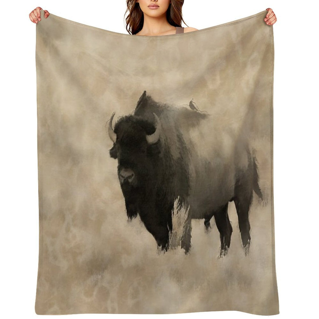 American Buffalo  -  Plains Bison Sustainable Throw Blanket