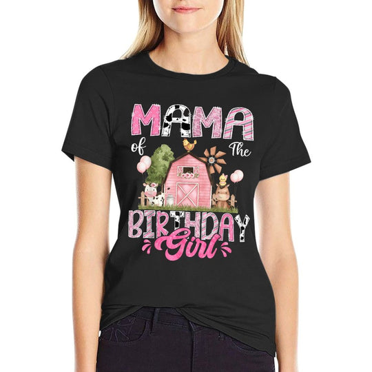 Mama Of The Birthday Girl 1St Birthday Pink Cow Farm  Moisture-wicking T-Shirt