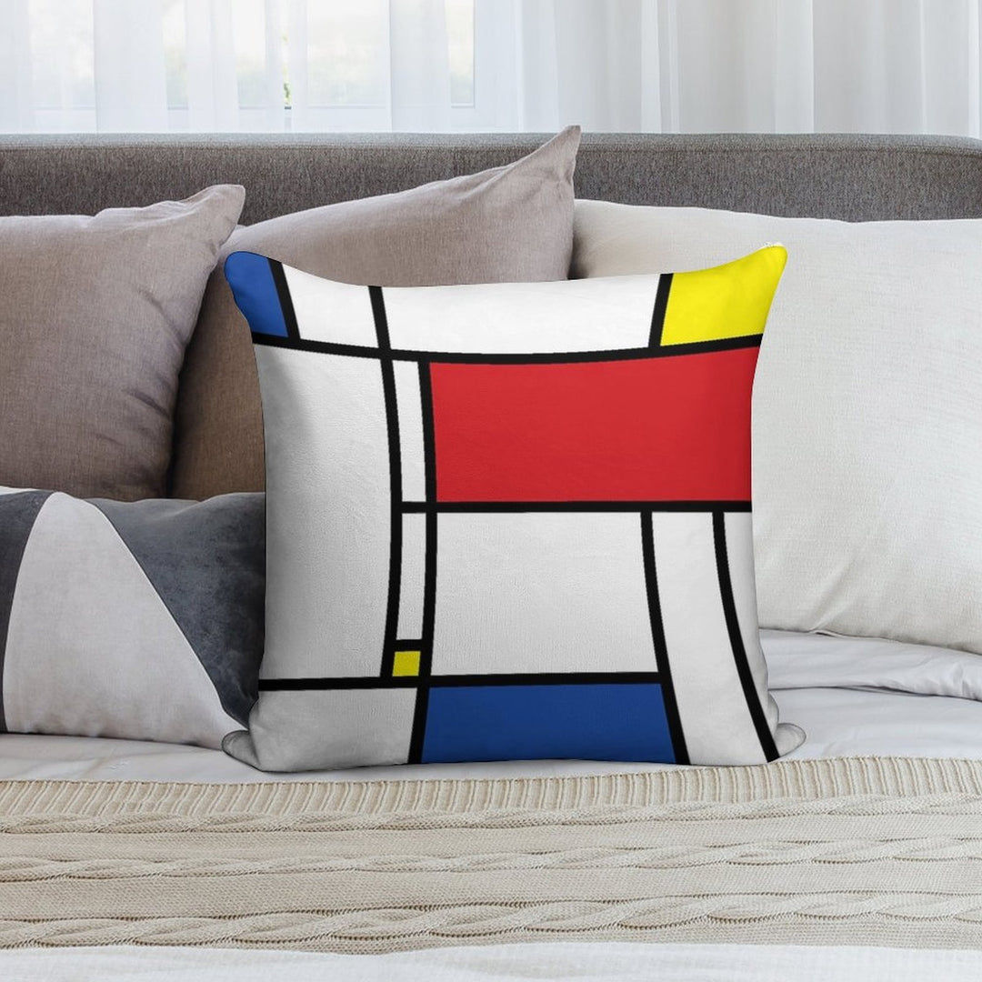 Mondrian Minimalist De Stijl Modern Art © Fatfatin Soft Luxury Feel Throw Pillow
