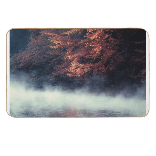 Natures Mirror - Fall at The River  Dirt-Trapping Bath Mat