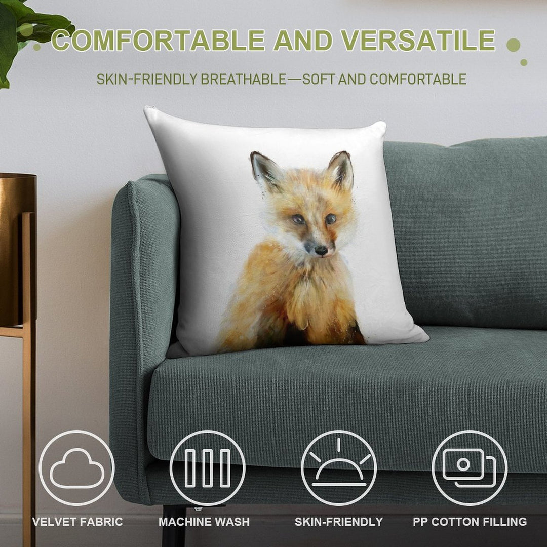 Little Fox Soft Anti-Pilling Throw Pillow