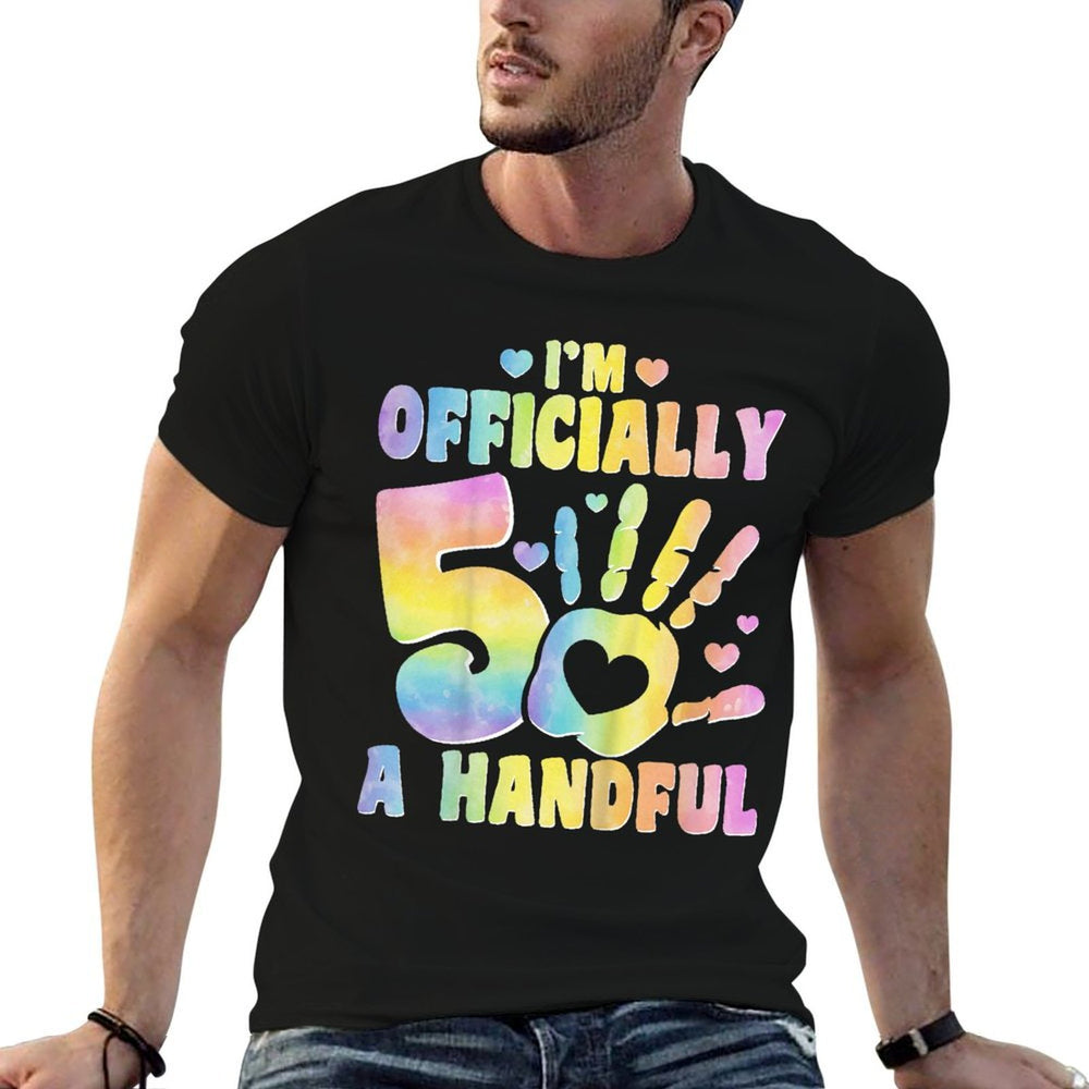 Im A Handful 5 Years Old - 5th Birthday Party Kids  Breathable T-Shirt