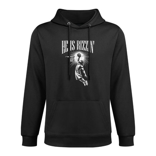 Easter He Is Rizzin Christian Religious Boys Kids Menn Versatile Streetwear Hoodie