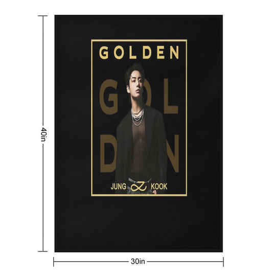 BTS Golden Jungkook Jung Kook Shrink-resistant Throw Blanket