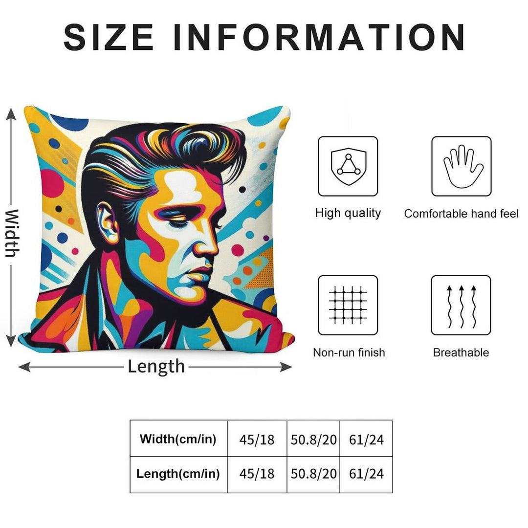 Elvis Presley Pop Art Soft Anti-Pilling Throw Pillow