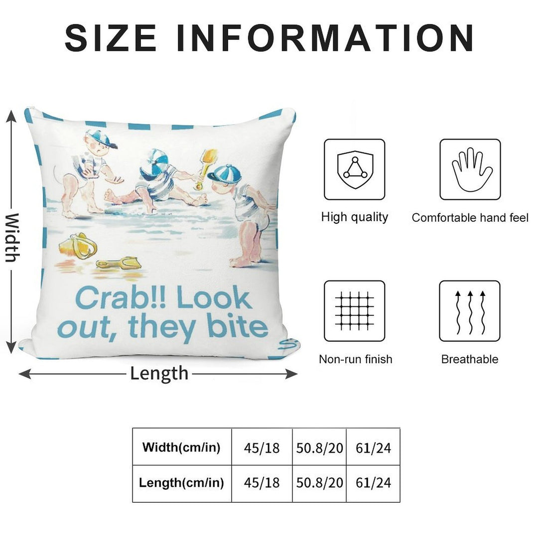 Beanie-Beach-Boys Playing on The Beach. Soft Ultra-Soft Texture Throw Pillow