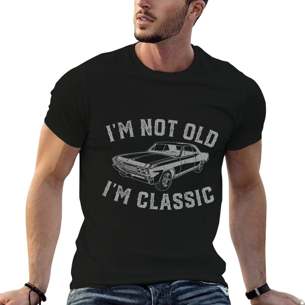 Im Not Old Im Classic Vintage Car Fathers Day Dad Men  Heathered Texture T-Shirt
