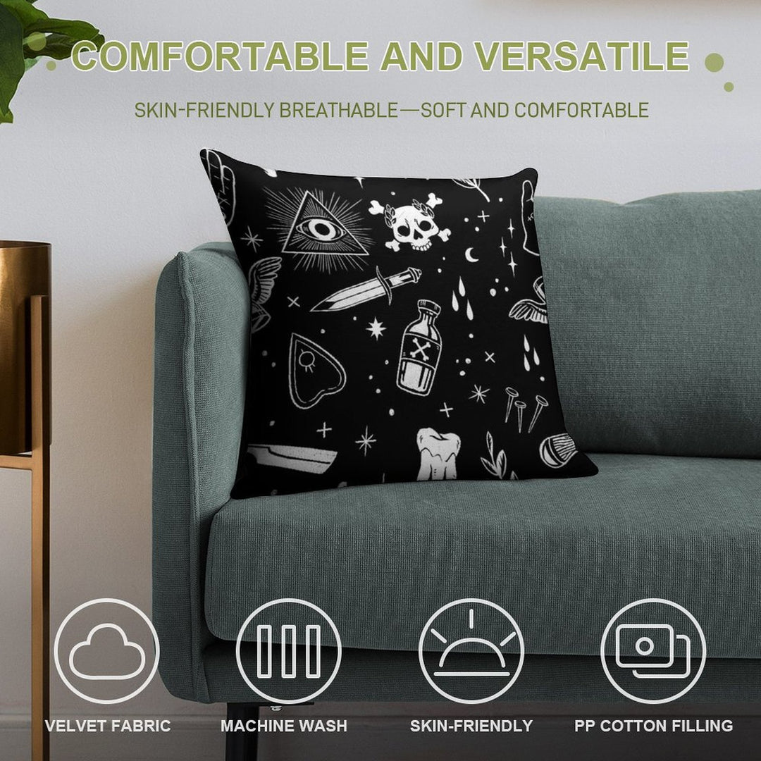 A Few Macabre Things Soft Luxury Feel Throw Pillow