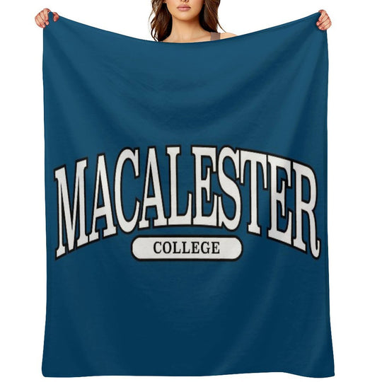 Macalester College - Serif Font Curved Velvety-soft Throw Blanket