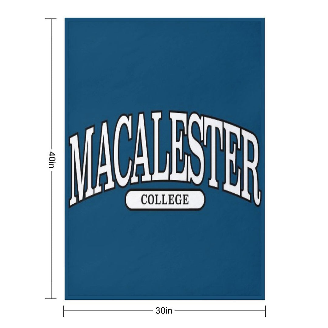 Macalester College - Serif Font Curved Velvety-soft Throw Blanket