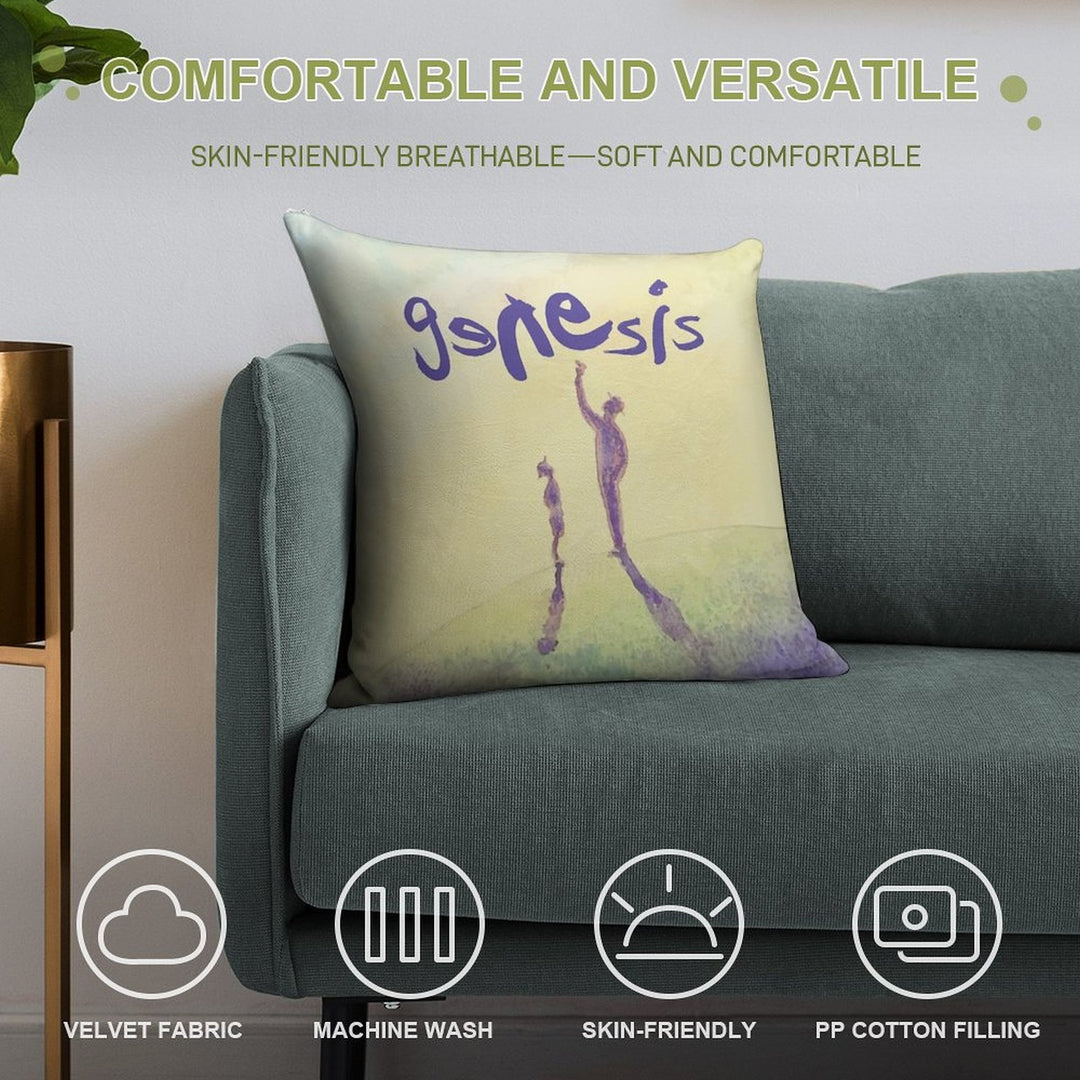 Genesis The Band Soft Hidden Zipper Throw Pillow