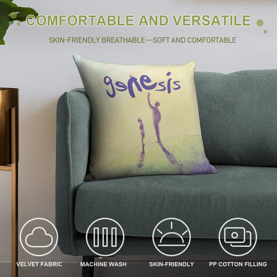 Genesis The Band Soft Hidden Zipper Throw Pillow