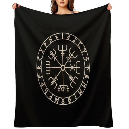 Runic Viking Compass Vegvisir Celtic All-season Throw Blanket