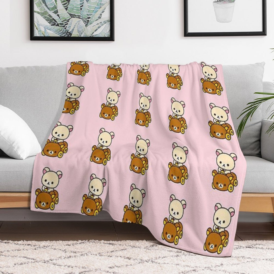Korilakkuma Driving A Rilakkuma Car Comfort Throw Blanket