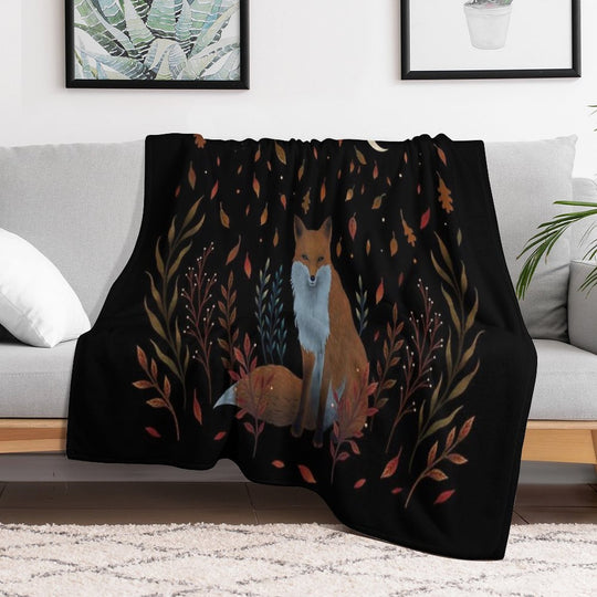 Autumn Fox Gift-ready Throw Blanket