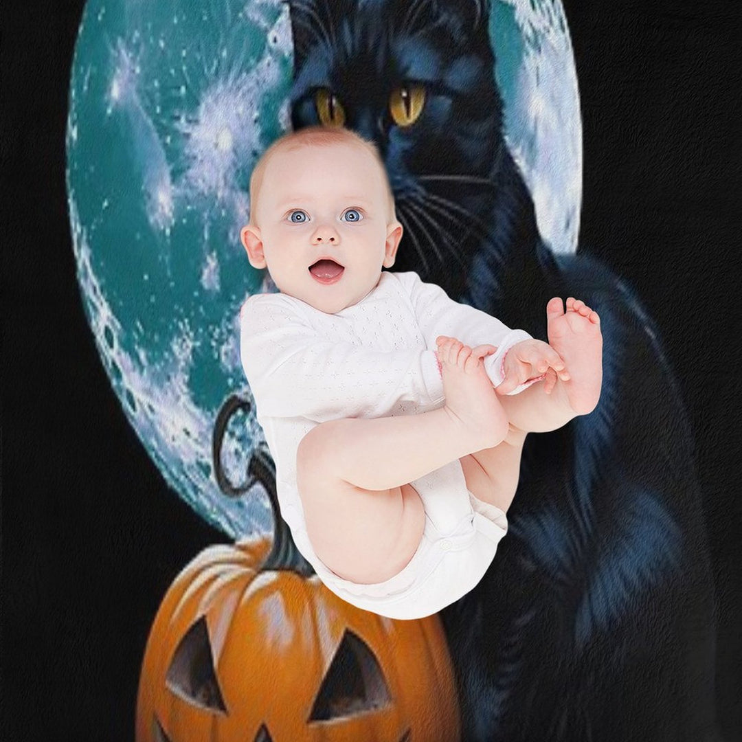 Witches Cat Purranormal Plush Throw Blanket