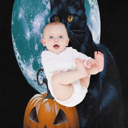 Witches Cat Purranormal Plush Throw Blanket