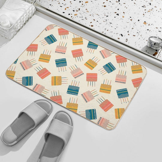Merry And Bright Cakes Pattern  Stain-Proof Bath Mat