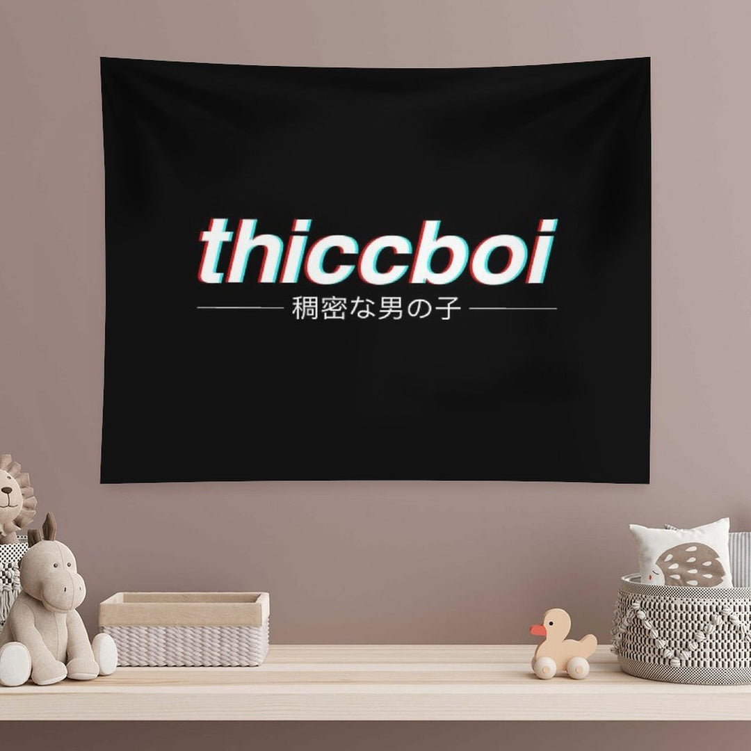 Aesthetic Japanese Thicc Boi Logo Tapestry