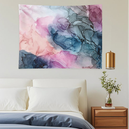 Heavenly Pastels 1 Original Abstract Ink Painting Tapestry