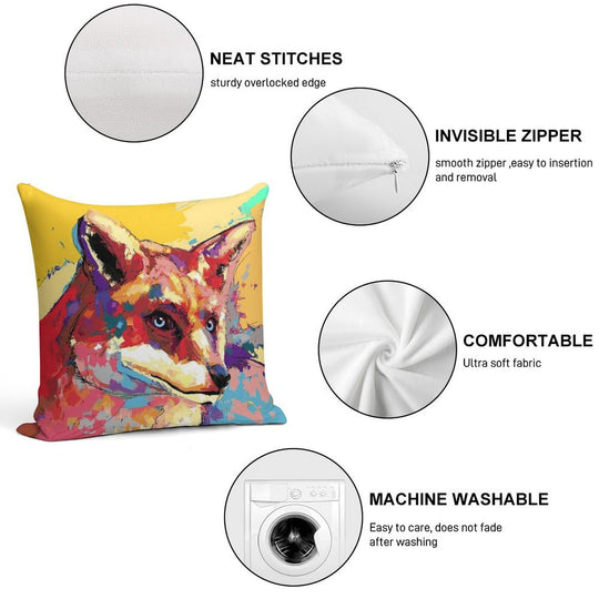 Fox Soft Decorative Cover Throw Pillow
