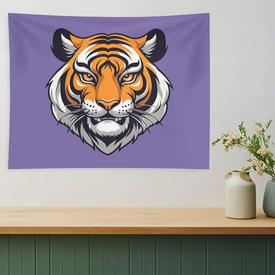 Tiger Mascot Digital Art Tapestry