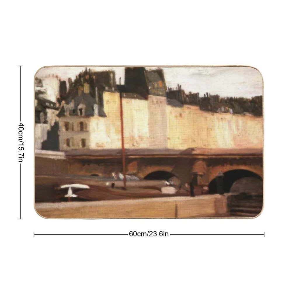 Écluse De La Monnaie   1909 by Edward Hopper  Anti-Trip Bath Mat