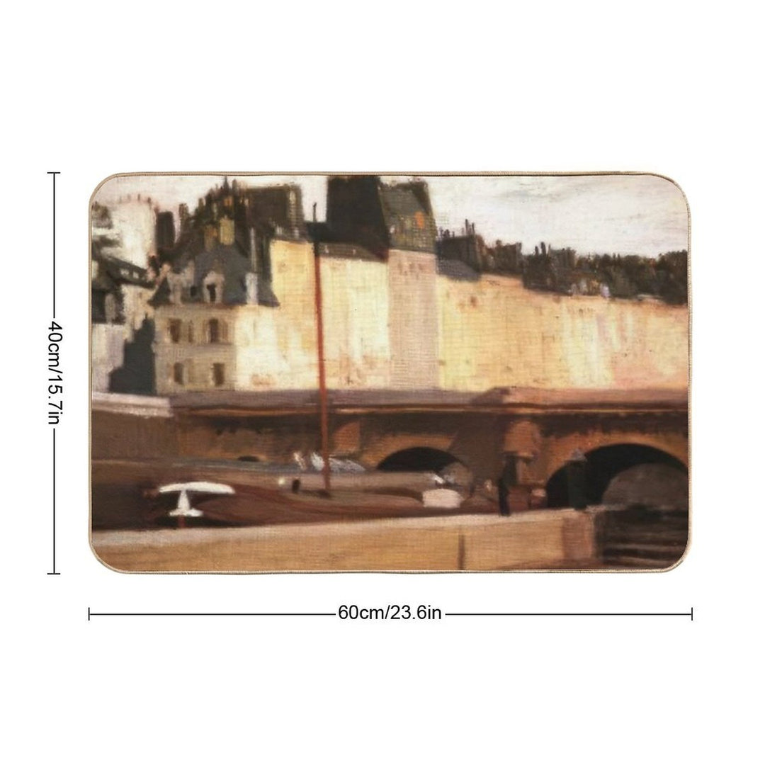 Écluse De La Monnaie   1909 by Edward Hopper  Anti-Trip Bath Mat