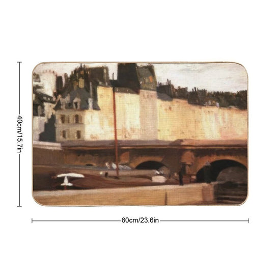 Écluse De La Monnaie   1909 by Edward Hopper  Anti-Trip Bath Mat