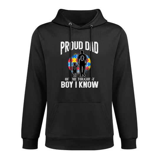 Autism Awareness for Proud Dad Support Autistic Kids Breathable Fabric Hoodie