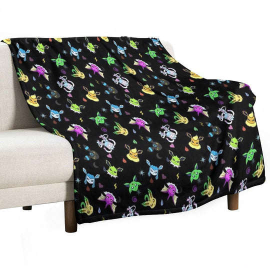 Shiny Eeveelution Type Pattern Velvety-soft Throw Blanket