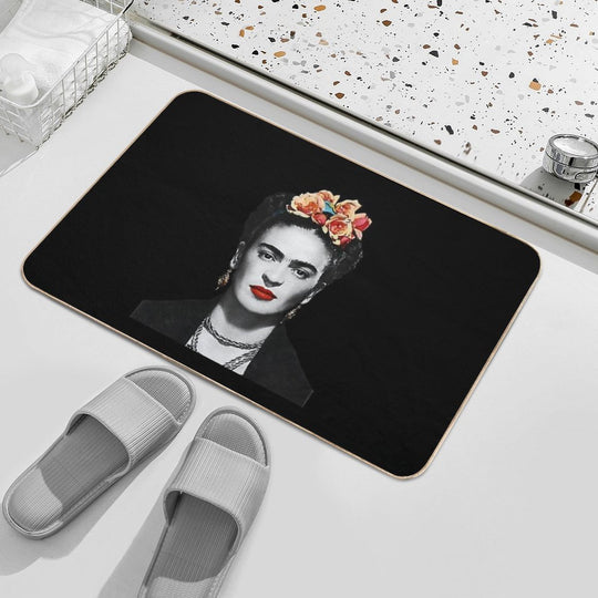 Black And White Frida Kahlo Durable Bath Mat