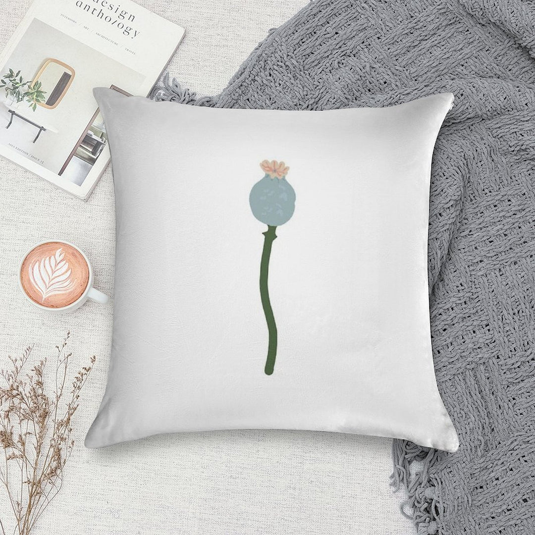 Poppy Capsule Drawing Soft Ultra-Soft Texture Throw Pillow