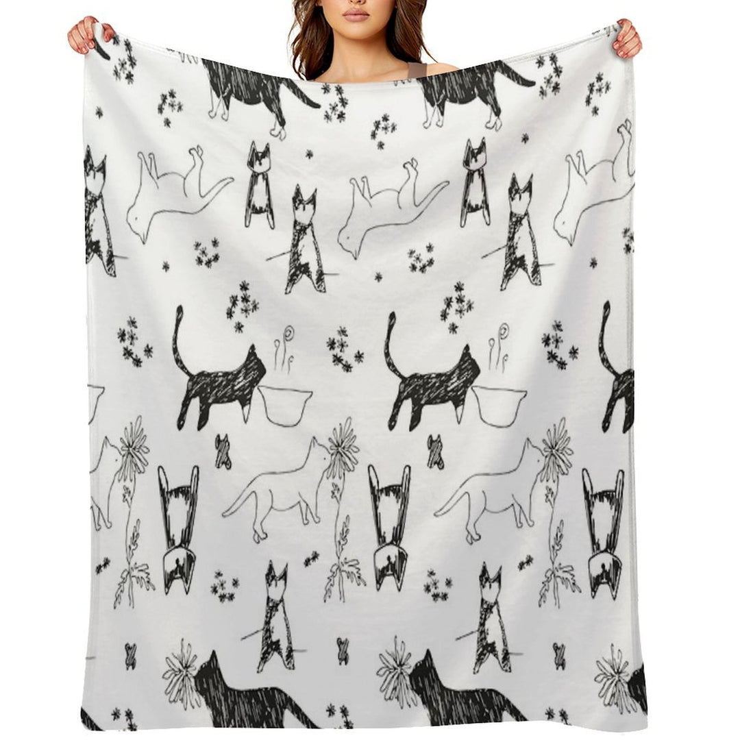My Cat's Days Quick-dry Throw Blanket