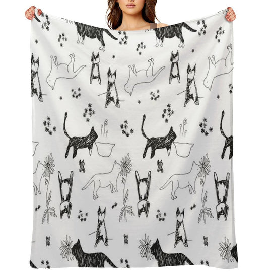 My Cat's Days Quick-dry Throw Blanket