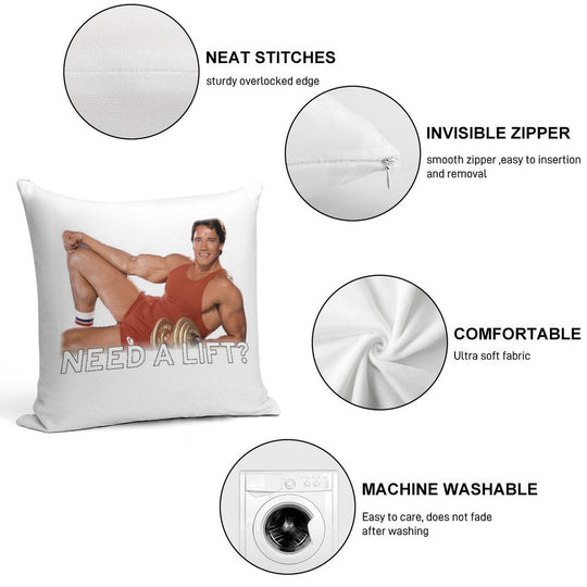 Arnold Schwarzenegger - Need A Lift Soft Shrink-Resistant Throw Pillow