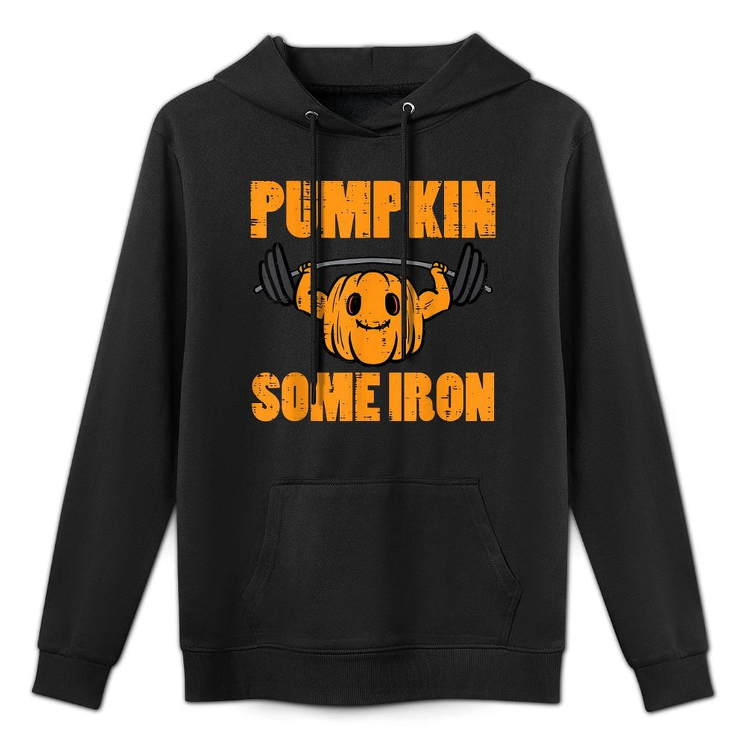 Halloween Gym Pumpkin Some Iron Workout Costume Men Women Moisture-Wicking Hoodie