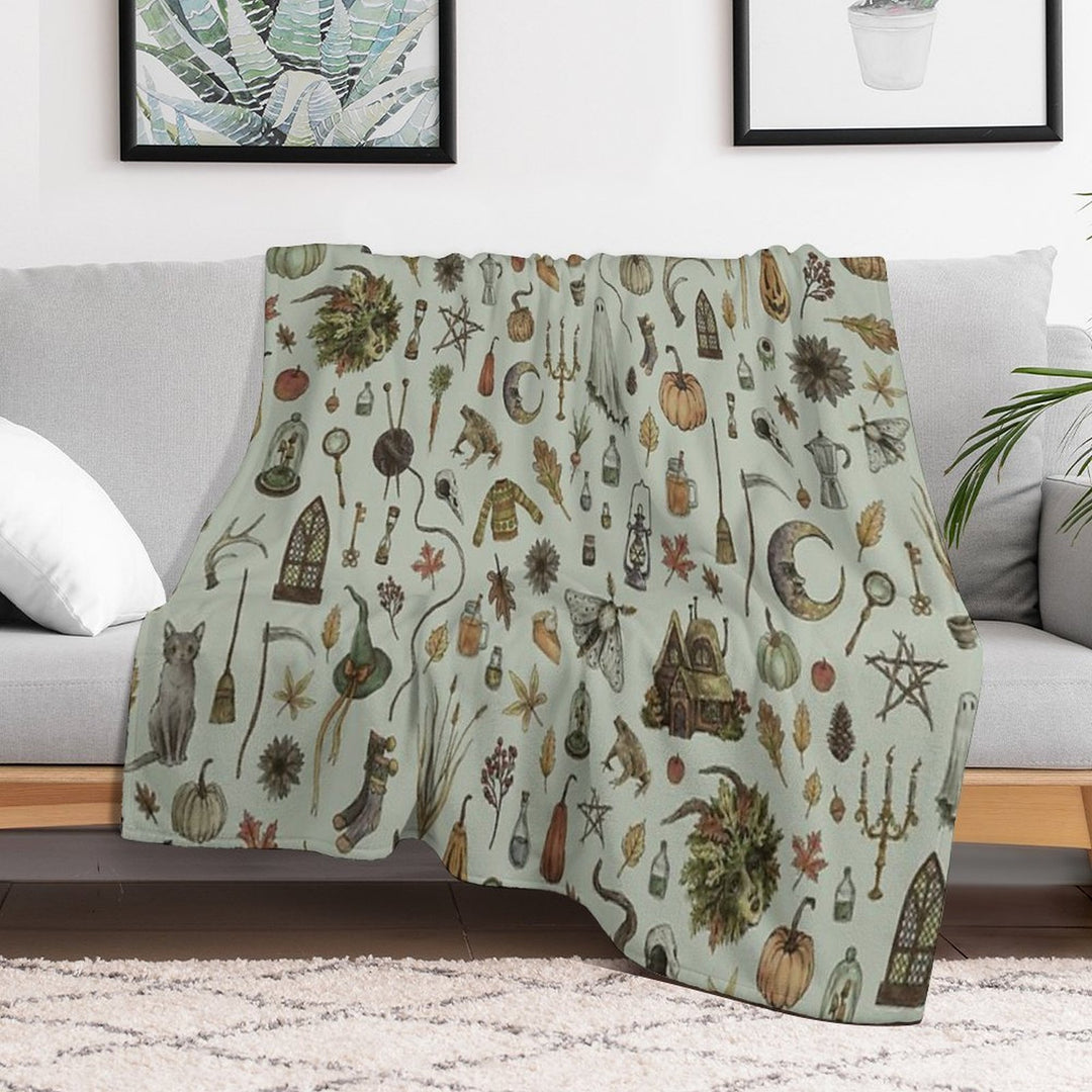 Green Cozy Crone Easy Care Throw Blanket