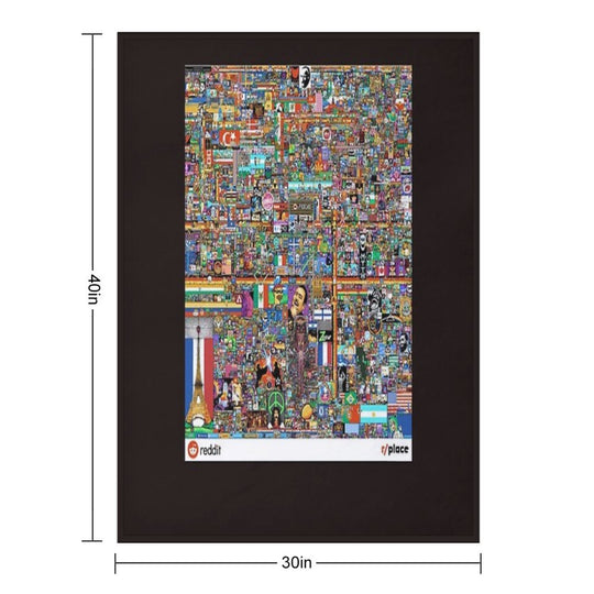 Rplace - Reddit Digital Art - 2022 Classic T-Shirt Anti-pilling Throw Blanket