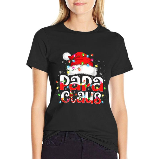 Papa Claus Christmas Lights Pajama Family Matching  Quick-drying T-Shirt