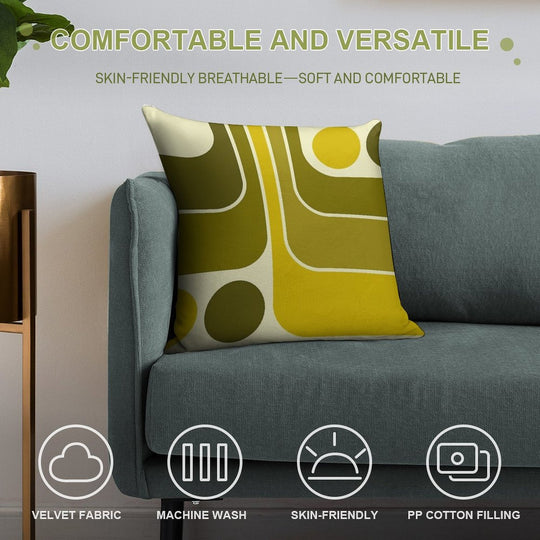 Retro Geometric Design 632 Soft Warmth Comfort Throw Pillow