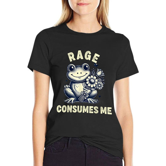 Rage Consumes Me Frog Cute Frog Meme  Vintage-inspired T-Shirt