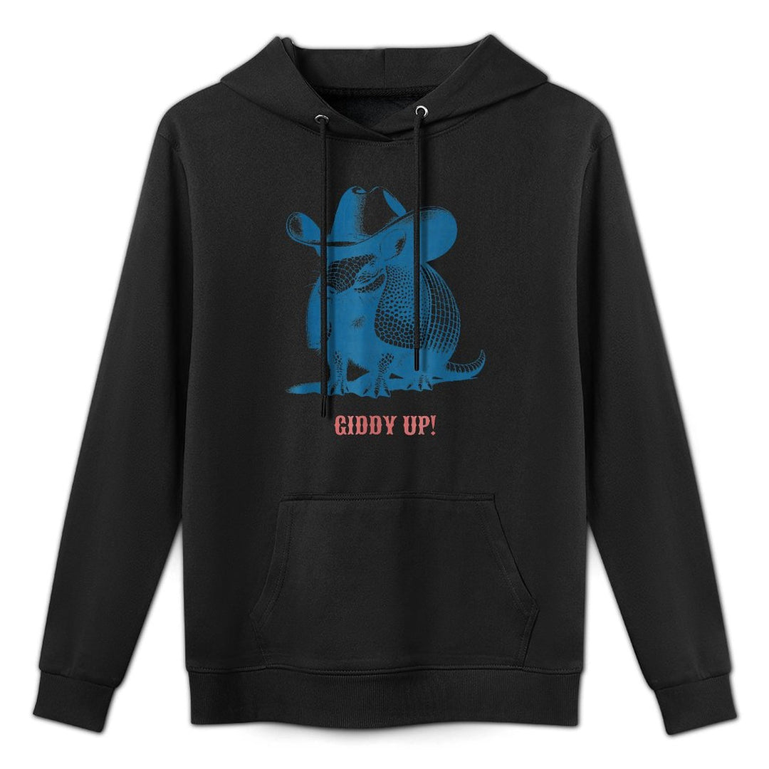 Giddy Up Cowboy Ready for Rodeo  Cowboy Armadillo Versatile Streetwear Hoodie