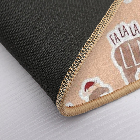 Fa La La Llama - Funny Llama Christmas Pun Sticker  Slip-Resistant Bath Mat