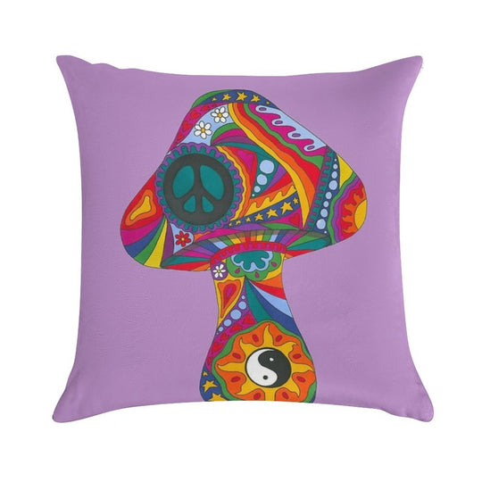 Psychedelic Mushroom Soft High-Density Material Throw Pillow