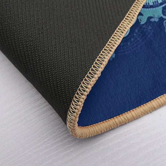 Blue Cat And Music Mandala on Blue  Pet-Safe Bath Mat