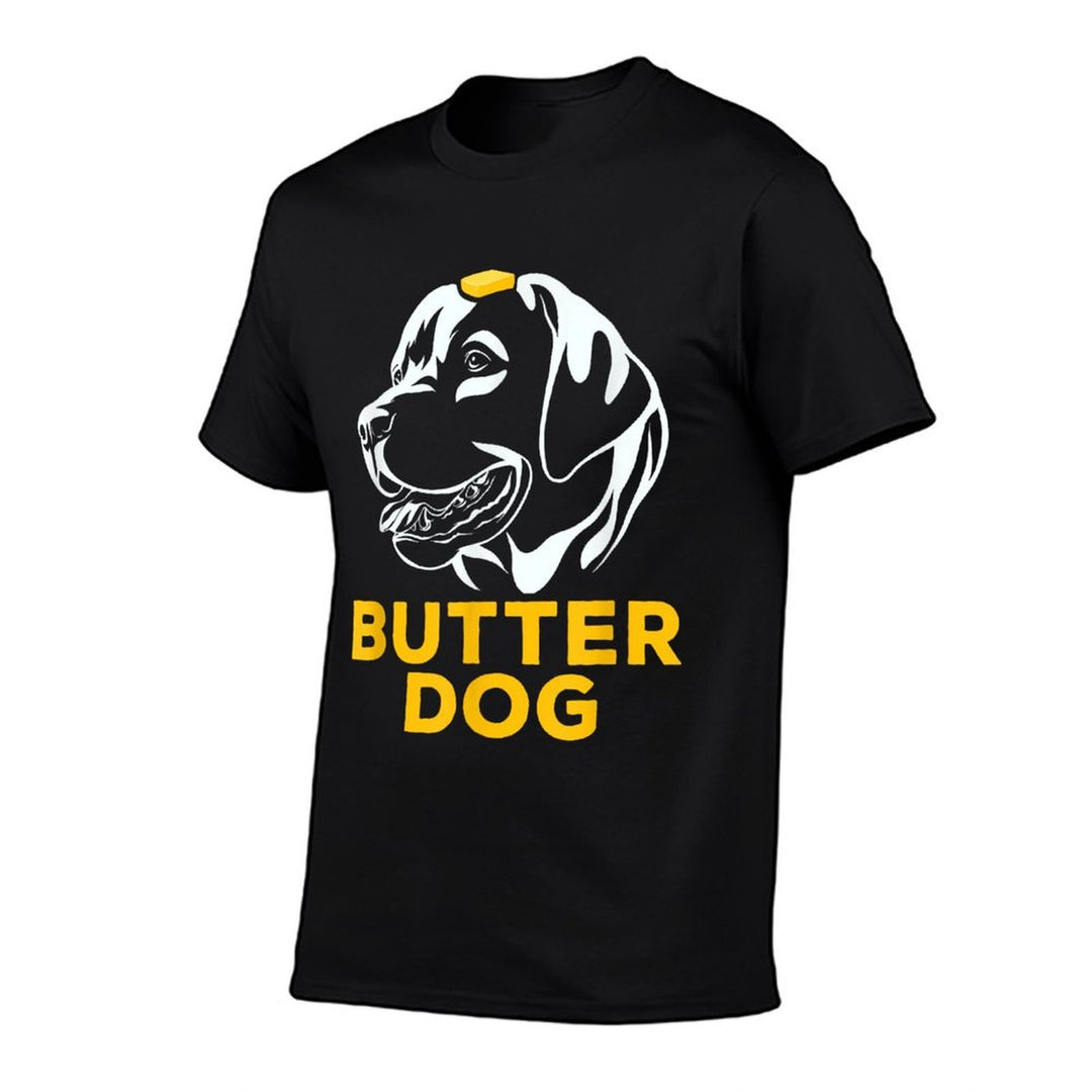 Butter Dog - The Dog With The Butter On Him Funny Meme Men Women  Ribbed Collar T-Shirt