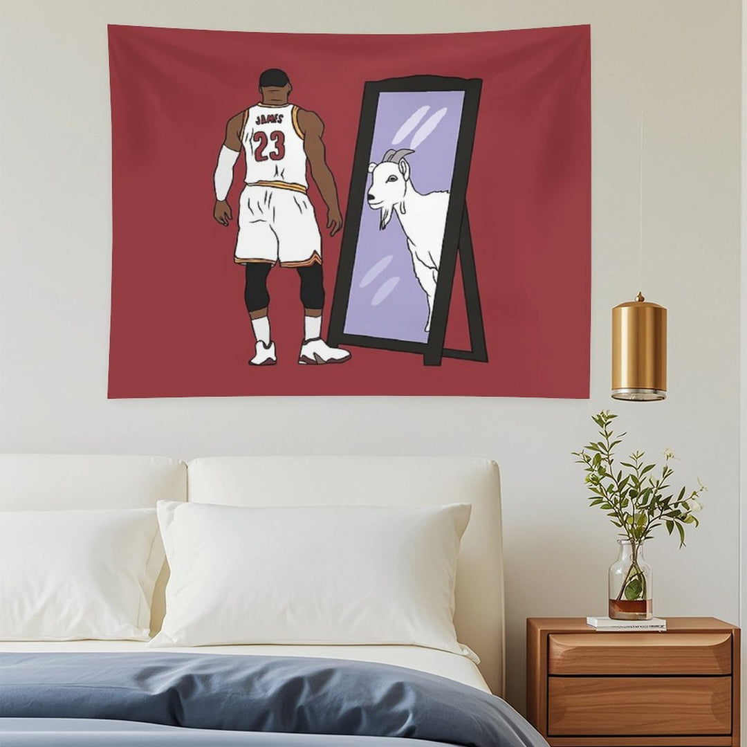 LeBron James Mirror GOAT (Cleveland) Tapestry
