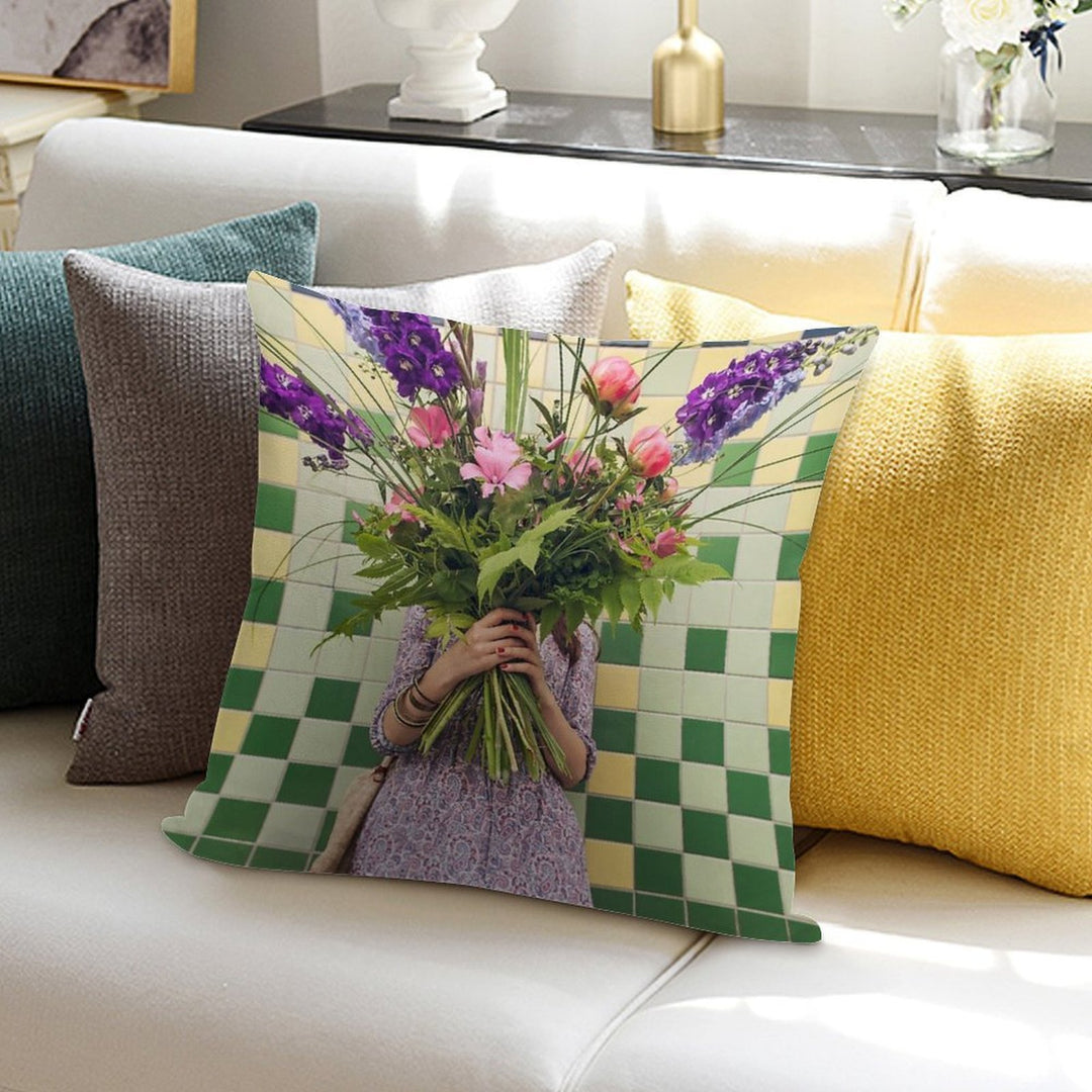 Flower Girl Soft Luxury Feel Throw Pillow