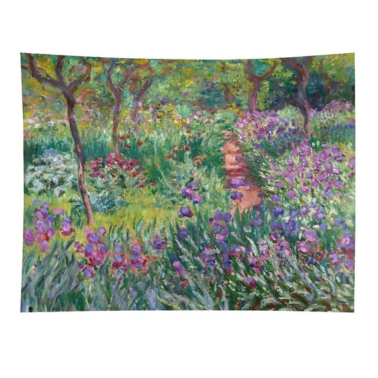 The Artist's Garden at Giverny by Claude Monet Tapestry